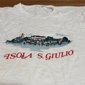 White Isola S. Giulio vintage Graphic T-Shirt